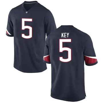 Men's Aaron Key UConn Huskies Nike Game Navy Football College Jersey