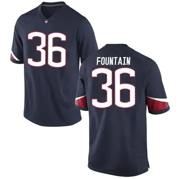 Men's Chase Fountain UConn Huskies Nike Game Navy Football College Jersey