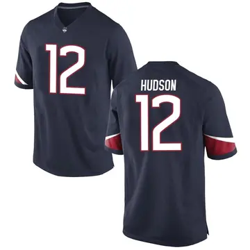 Men's Chris Hudson UConn Huskies Nike Game Navy Football College Jersey