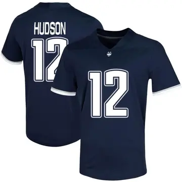 Men's Chris Hudson UConn Huskies Nike Game Navy Untouchable Football Jersey