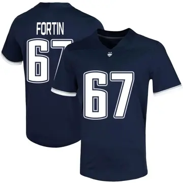 Men's Christopher Fortin UConn Huskies Nike Game Navy Untouchable Football Jersey