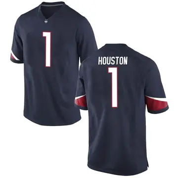 Men's Devontae Houston UConn Huskies Nike Game Navy Football College Jersey