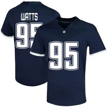 Men's Eric Watts UConn Huskies Nike Game Navy Untouchable Football Jersey