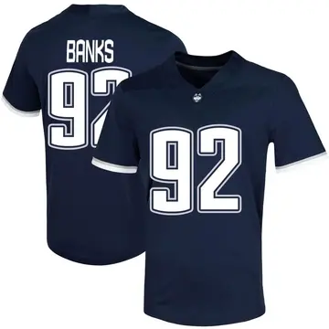 Men's Jevon Banks UConn Huskies Nike Game Navy Untouchable Football Jersey