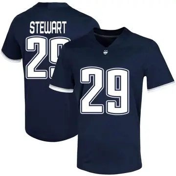 Men's Kaleb Stewart UConn Huskies Nike Game Navy Untouchable Football Jersey