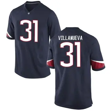 Men's Kalen Villanueva UConn Huskies Nike Game Navy Football College Jersey