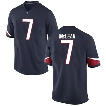 Men's Malachi McLean UConn Huskies Nike Game Navy Football College Jersey