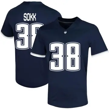 Men's Mark Sokk UConn Huskies Nike Game Navy Untouchable Football Jersey