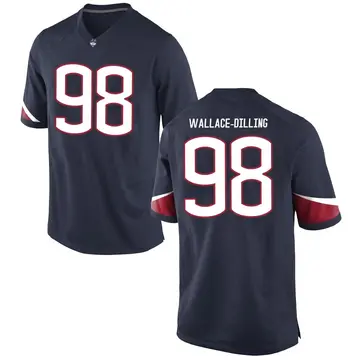 Men's Nathaniel Wallace-Dilling UConn Huskies Nike Replica Navy Football College Jersey