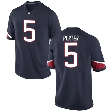 Men's Shamar Porter UConn Huskies Nike Game Navy Football College Jersey