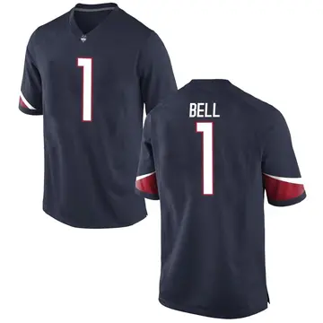 Men's Skyler Bell UConn Huskies Nike Game Navy Football College Jersey