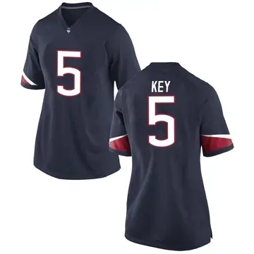 Women's Aaron Key UConn Huskies Nike Game Navy Football College Jersey