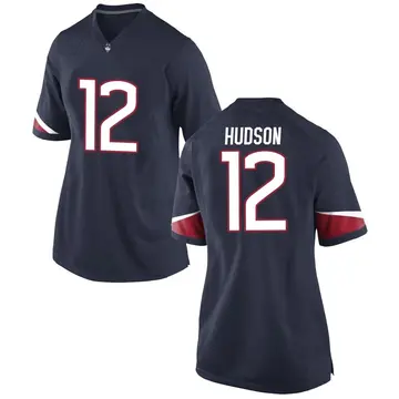 Women's Chris Hudson UConn Huskies Nike Game Navy Football College Jersey