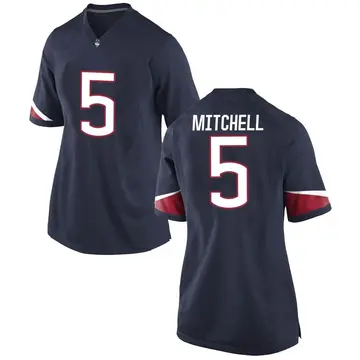 Women's Jalen Mitchell UConn Huskies Nike Game Navy Football College Jersey