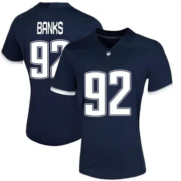 Women's Jevon Banks UConn Huskies Nike Game Navy Untouchable Football Jersey