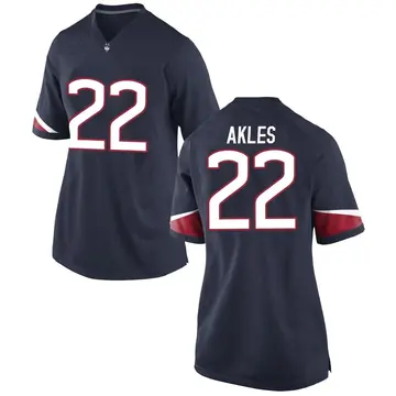 Women's Reggie Akles UConn Huskies Nike Game Navy Football College Jersey