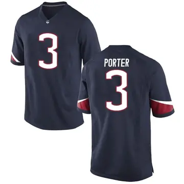 Youth Geordon Porter UConn Huskies Nike Game Navy Football College Jersey